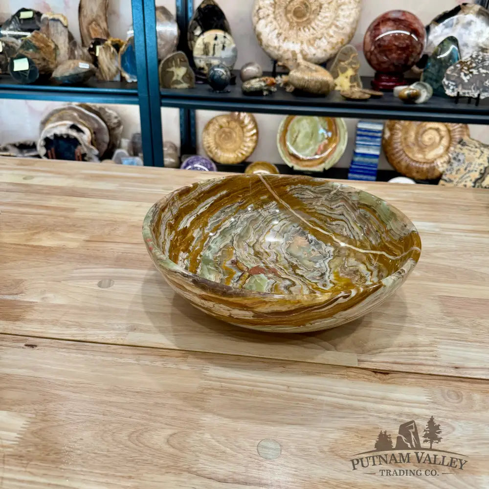 Reserve Green Banded Calcite Bowl 12’’ - Bowl