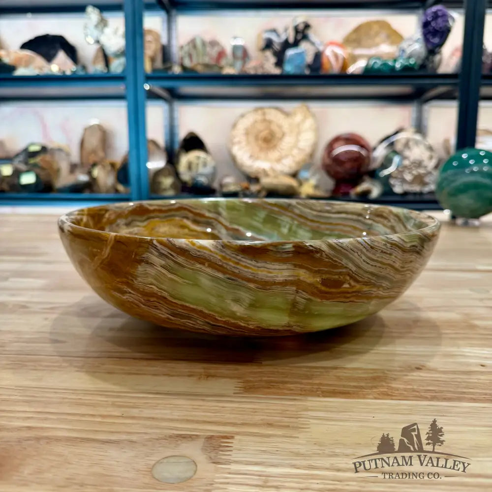 Reserve Green Banded Calcite Bowl 12’’ - Bowl