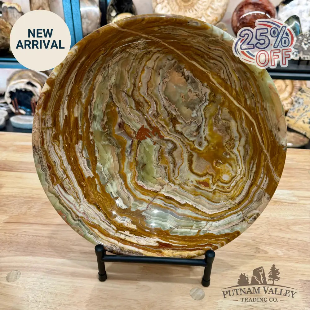 Reserve Green Banded Calcite Bowl 12’’ - Bowl