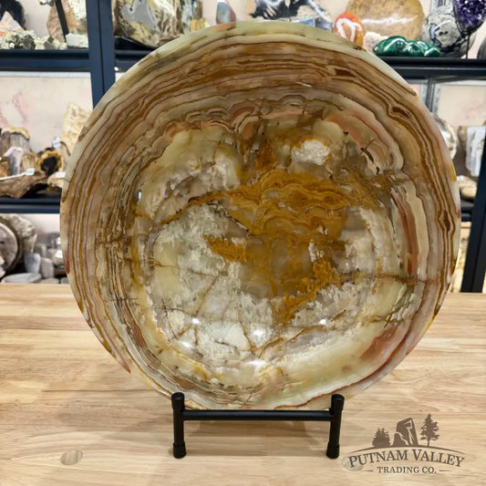 Reserve Green Banded Calcite Bowl 13.6’’ - Bowl