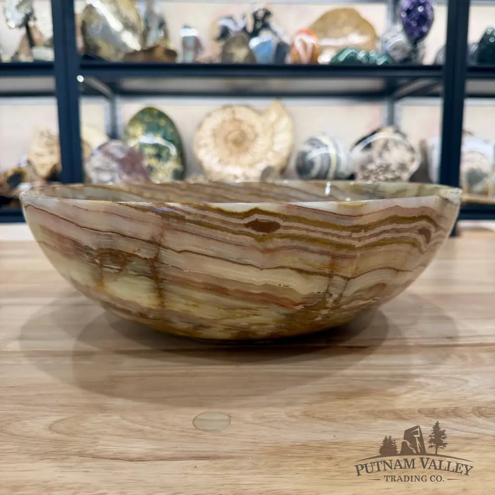 Reserve Green Banded Calcite Bowl 13.6’’ - Bowl