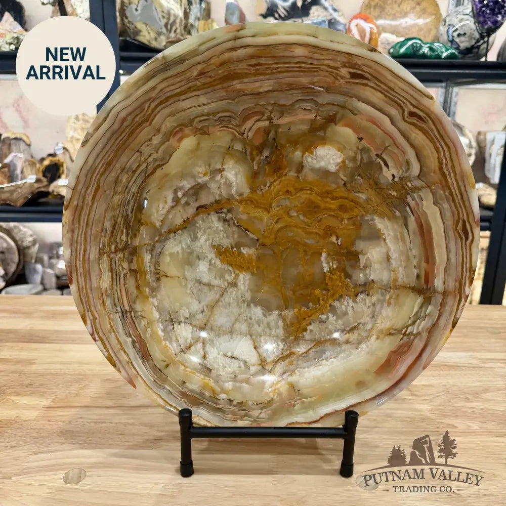 Reserve Green Banded Calcite Bowl 13.6’’ - Bowl