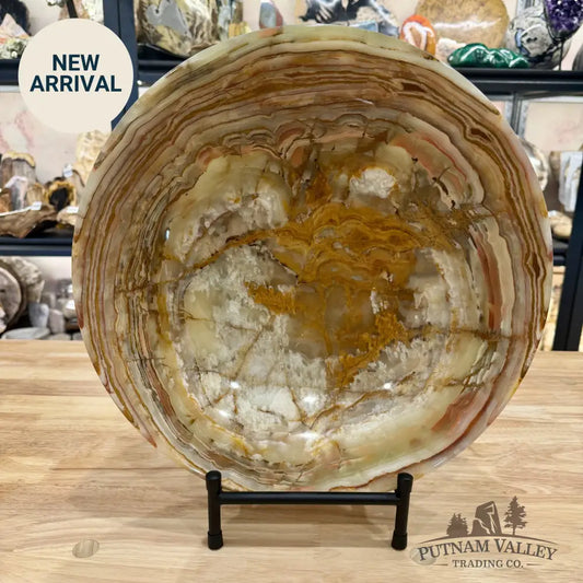 Reserve Green Banded Calcite Bowl 13.6’’ - Bowl