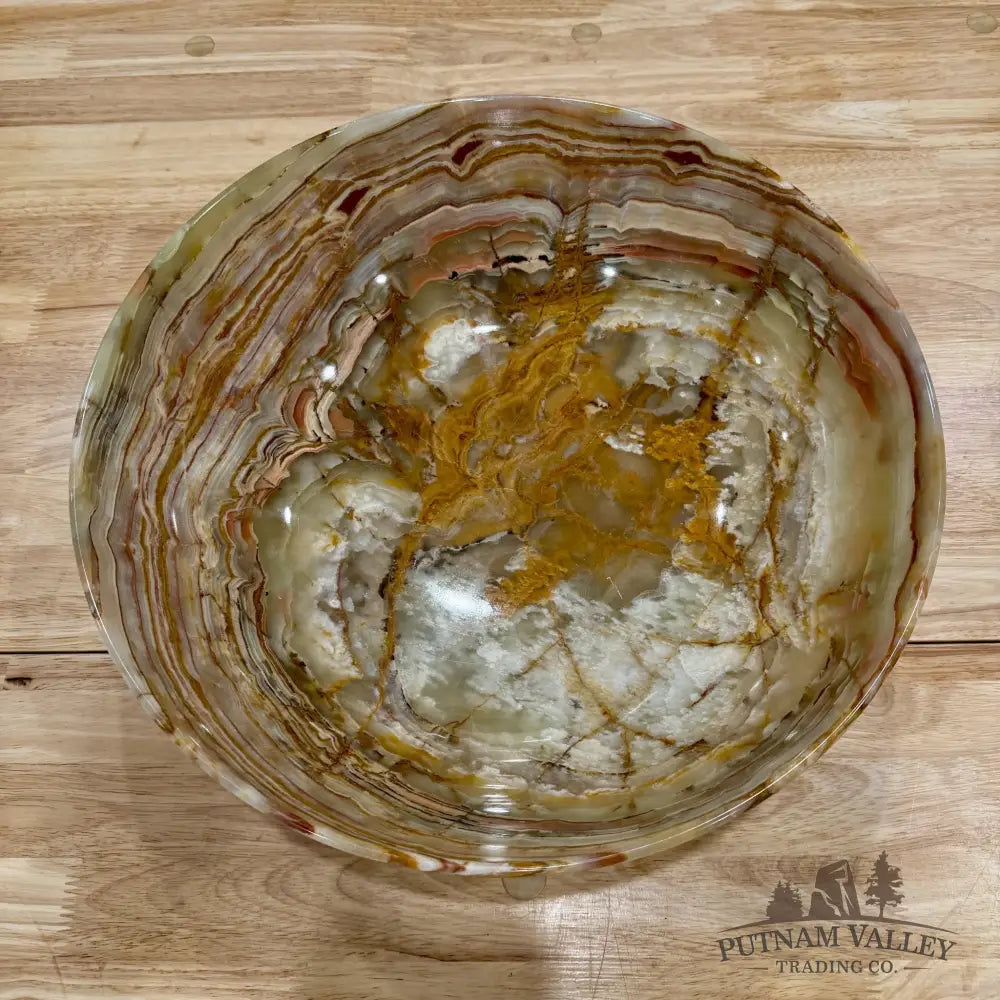 Reserve Green Banded Calcite Bowl 13.6’’ - Bowl