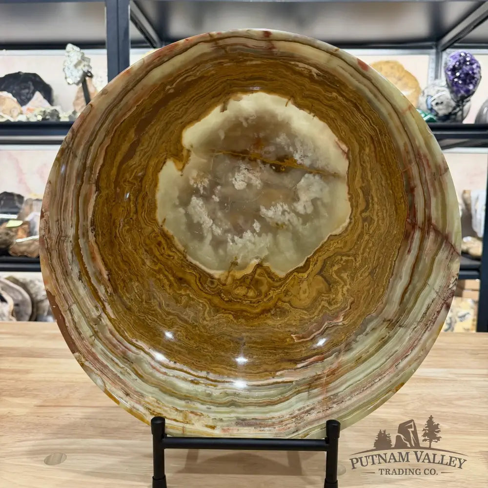 Reserve Green Banded Calcite Bowl Statement 13.8’’ - Bowl