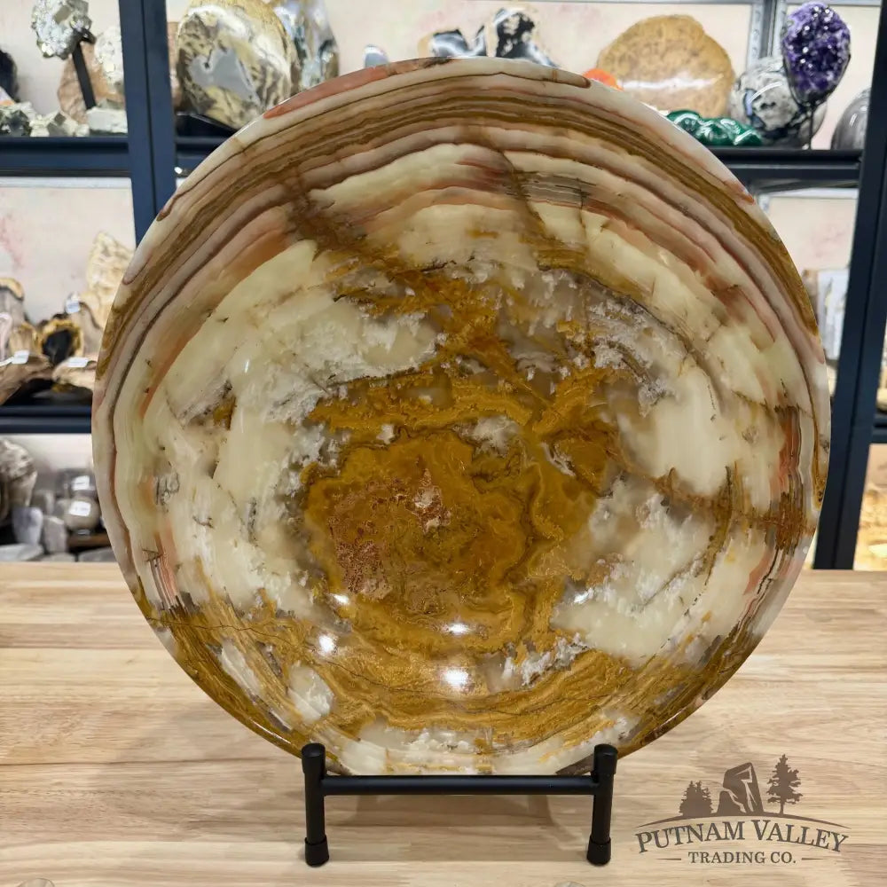 Reserve Green Banded Calcite Bowl 14’’ - Bowl