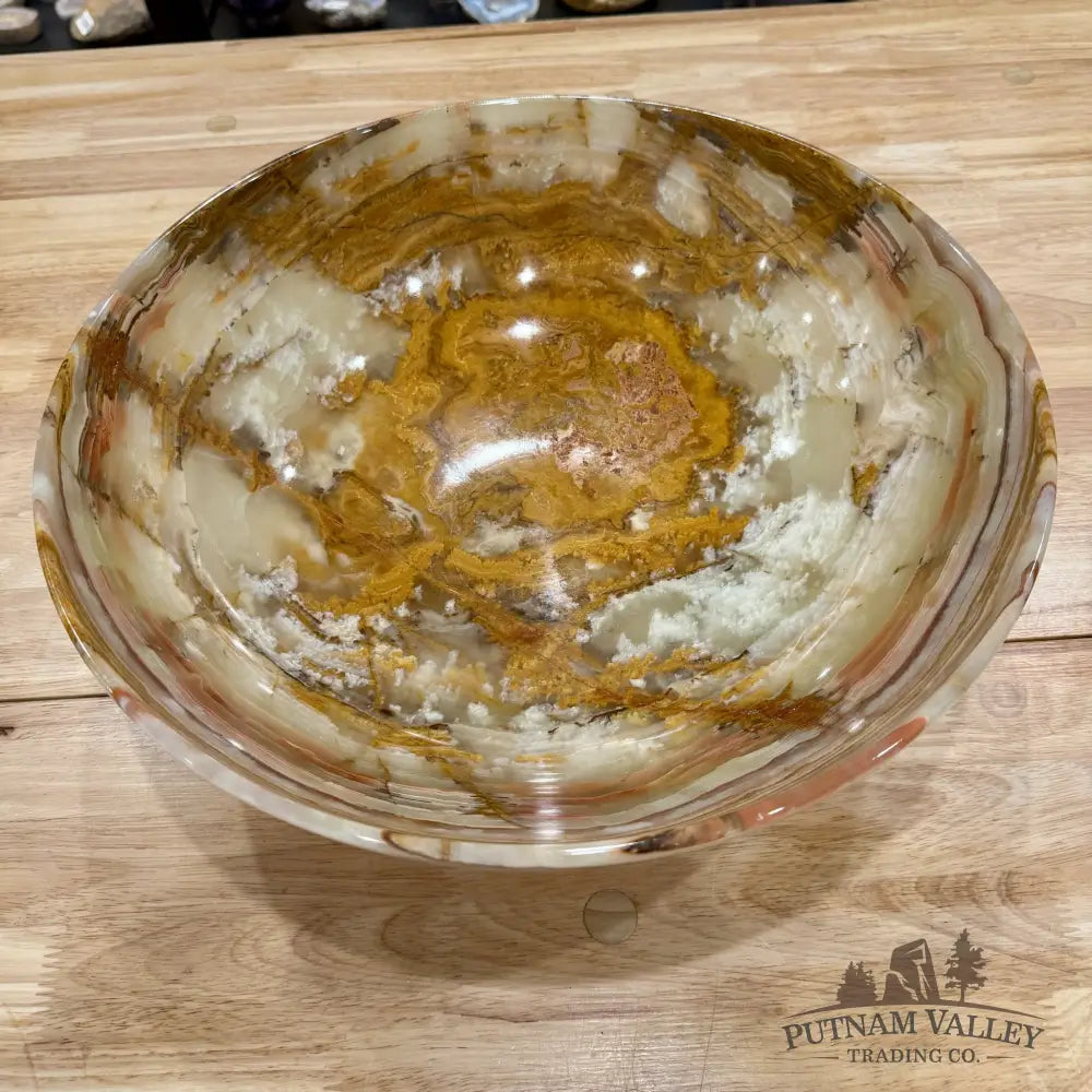 Reserve Green Banded Calcite Bowl 14’’ - Bowl