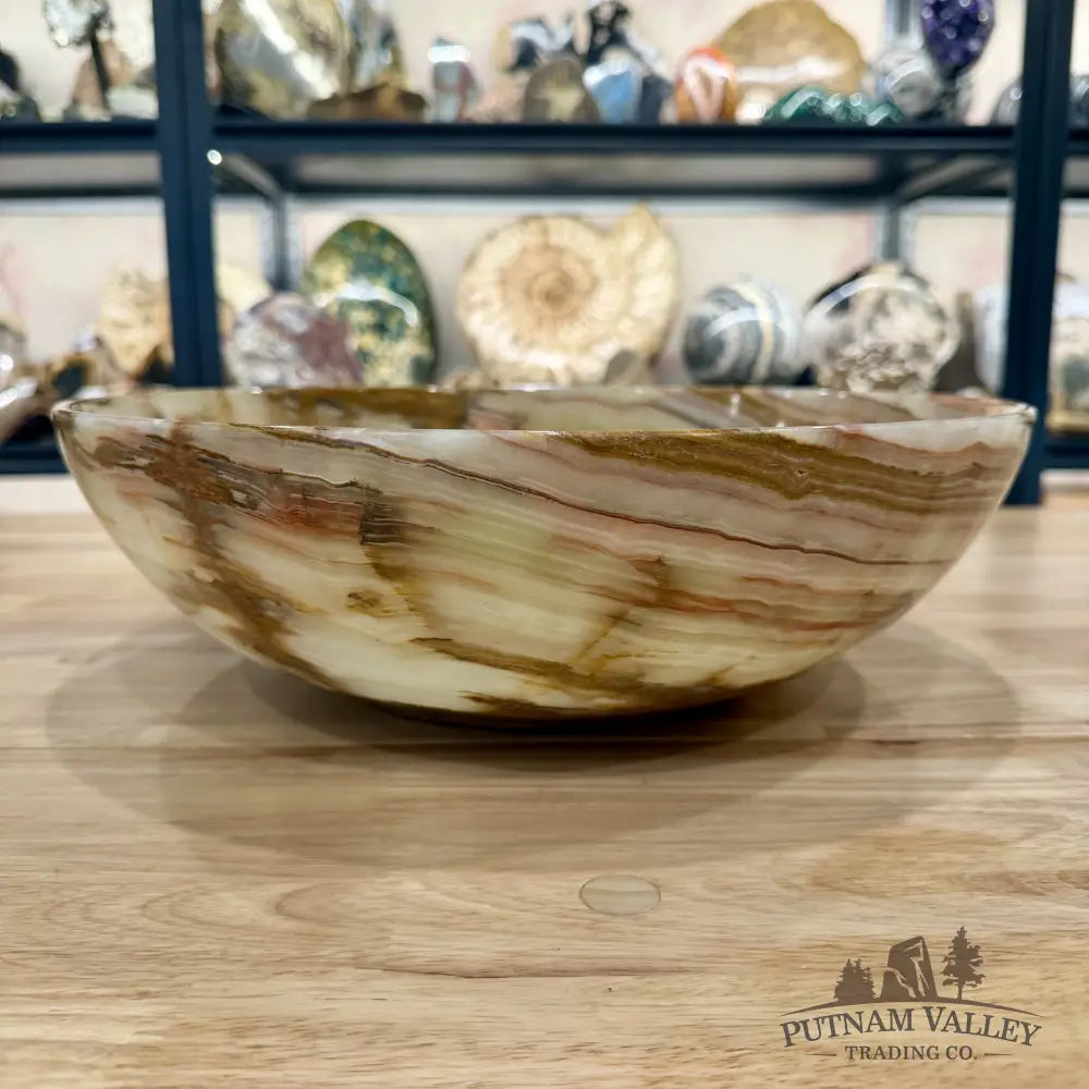 Reserve Green Banded Calcite Bowl 14’’ - Bowl