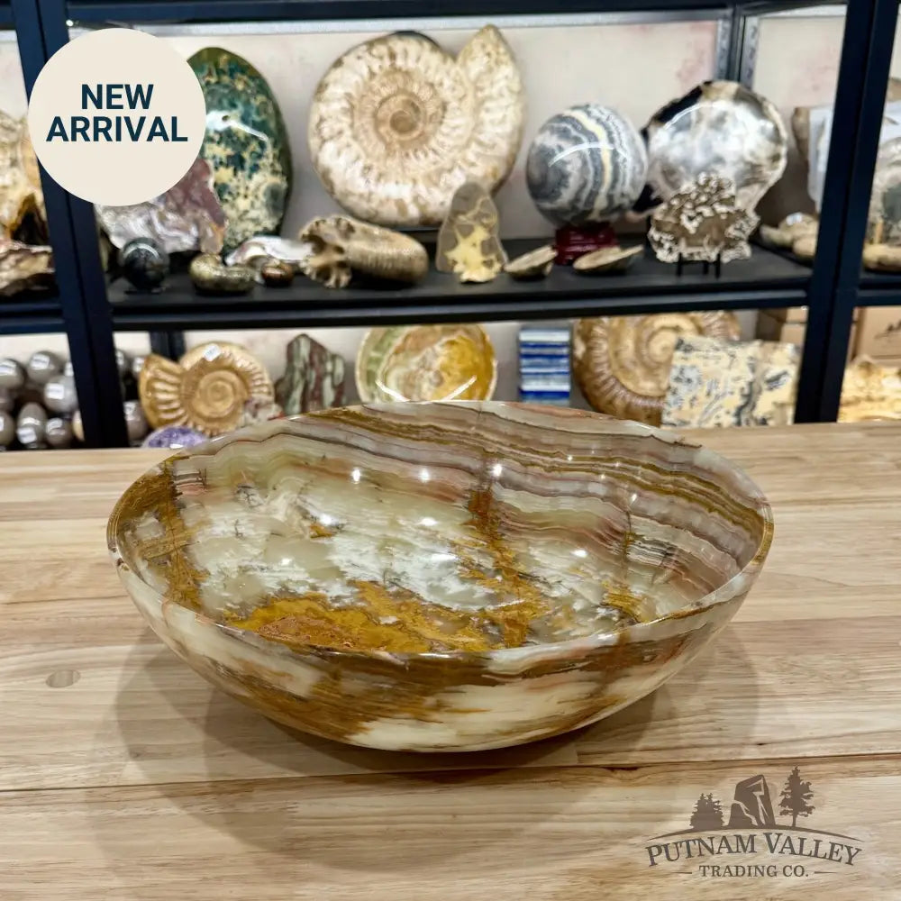 Reserve Green Banded Calcite Bowl 14’’ - Bowl