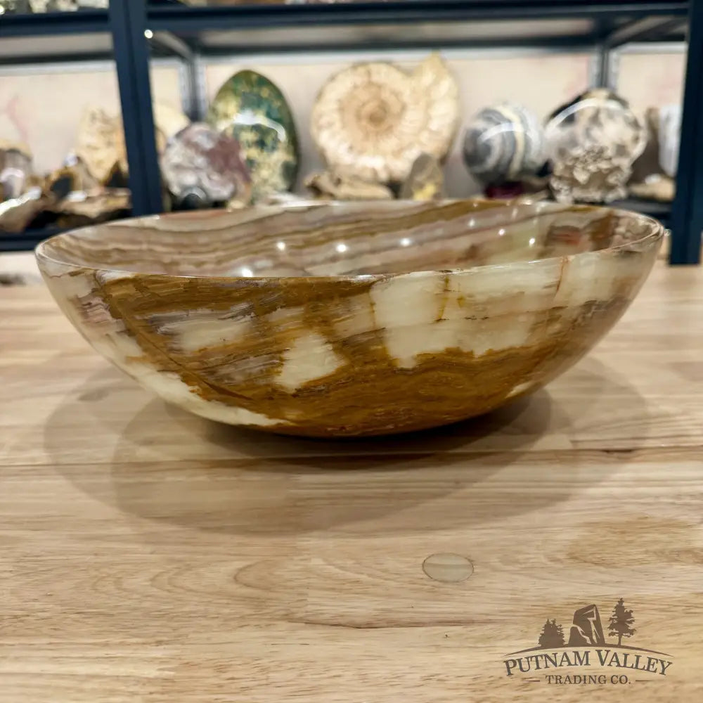 Reserve Green Banded Calcite Bowl 14’’ - Bowl