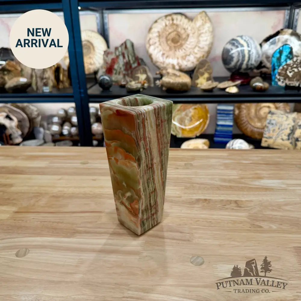 Reserve Green Banded Calcite Square Vase - Vase