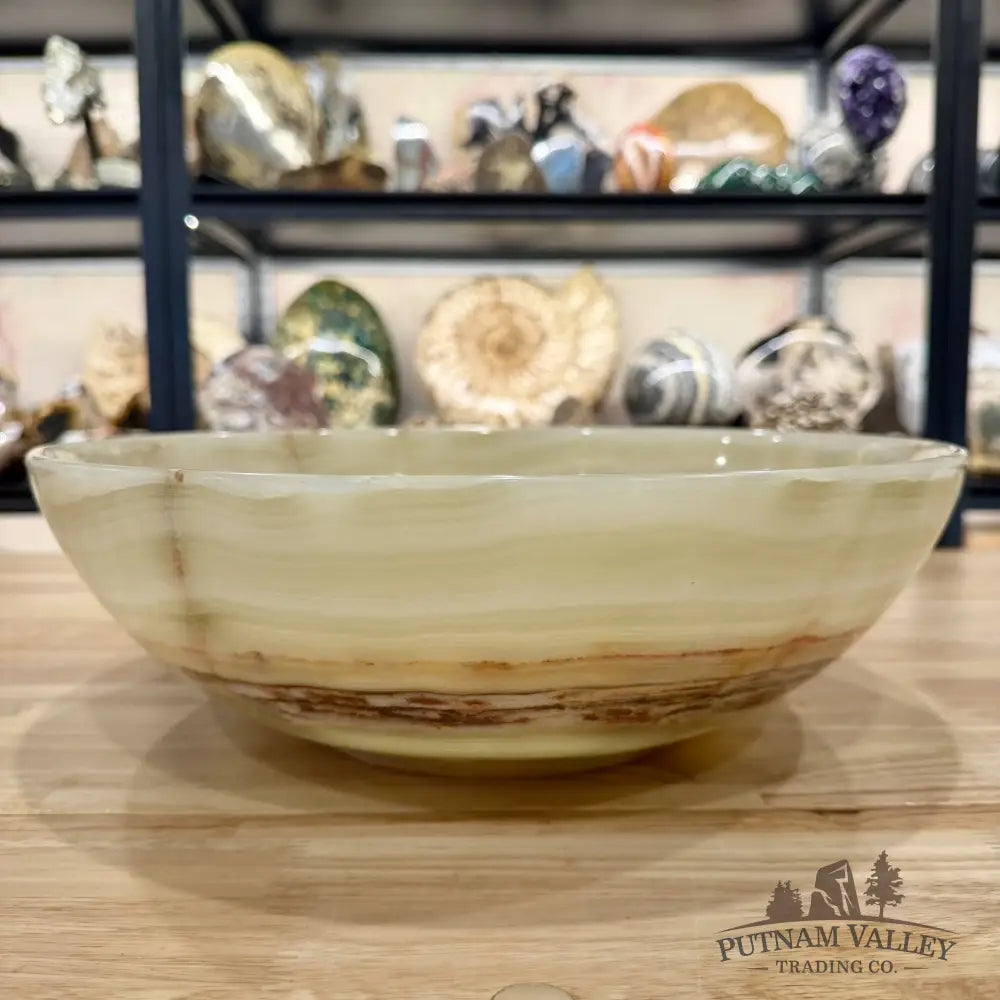 Reserve Green Banded Calcite Bowl 13.7’’ - Bowl