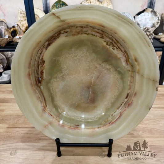 Reserve Green Banded Calcite Bowl 13.7’’ - Bowl