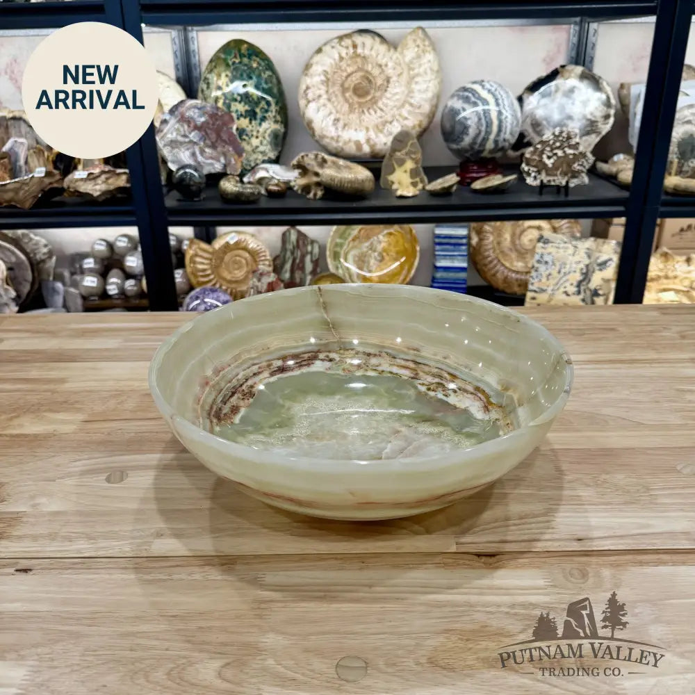 Reserve Green Banded Calcite Bowl 13.7’’ - Bowl