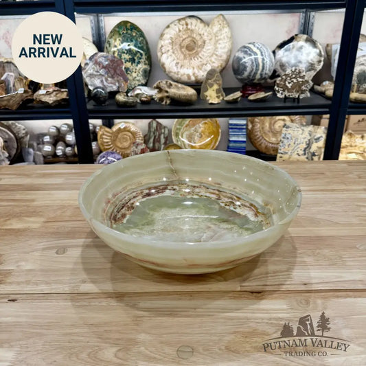 Reserve Green Banded Calcite Bowl 13.7’’ - Bowl