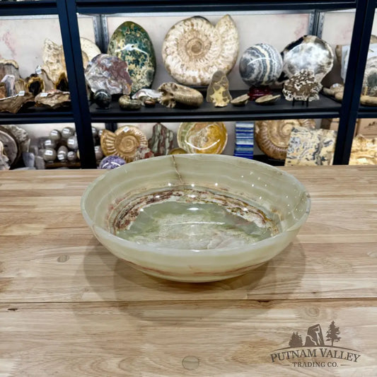 Reserve Green Banded Calcite Bowl 13.7’’ - Bowl