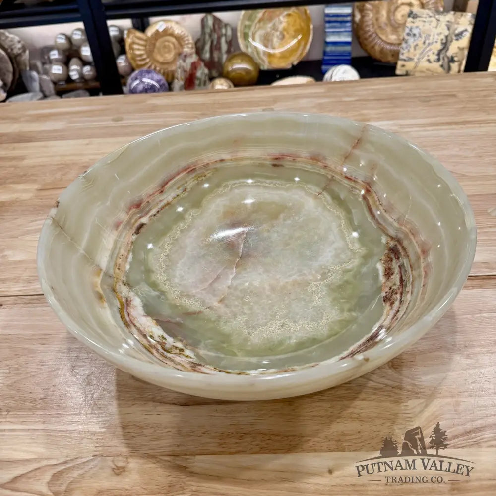 Reserve Green Banded Calcite Bowl 13.7’’ - Bowl