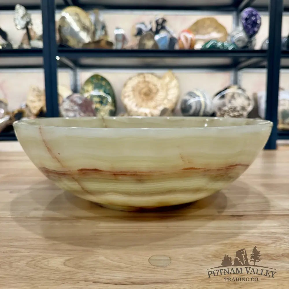 Reserve Green Banded Calcite Bowl 13.7’’ - Bowl