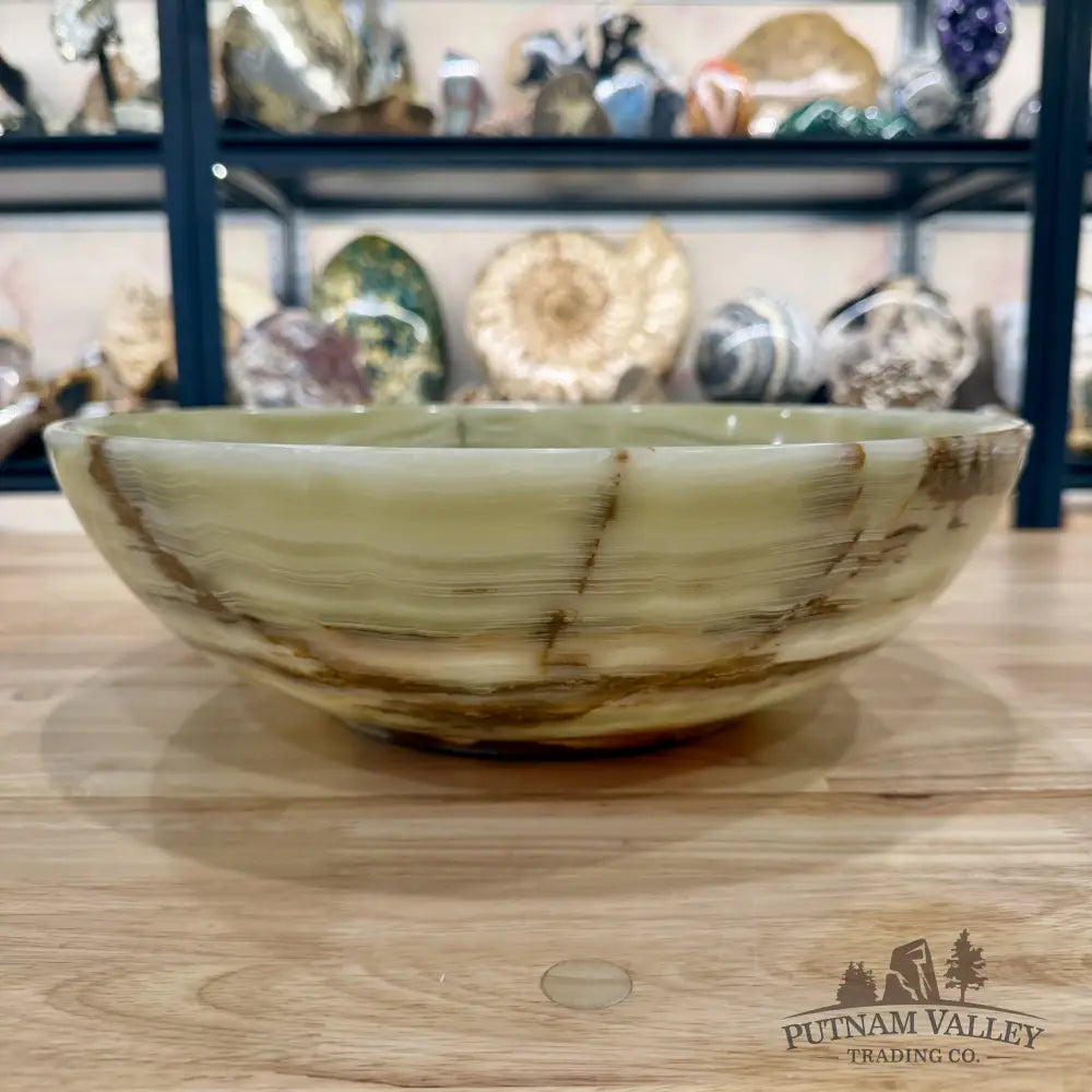 Reserve Green Banded Calcite Statement Bowl 13.8’’ - Bowl