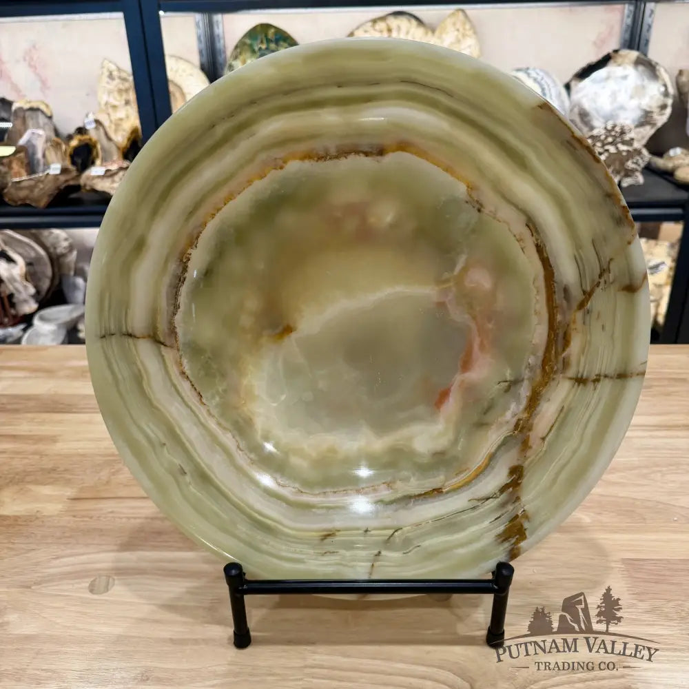 Reserve Green Banded Calcite Statement Bowl 13.8’’ - Bowl