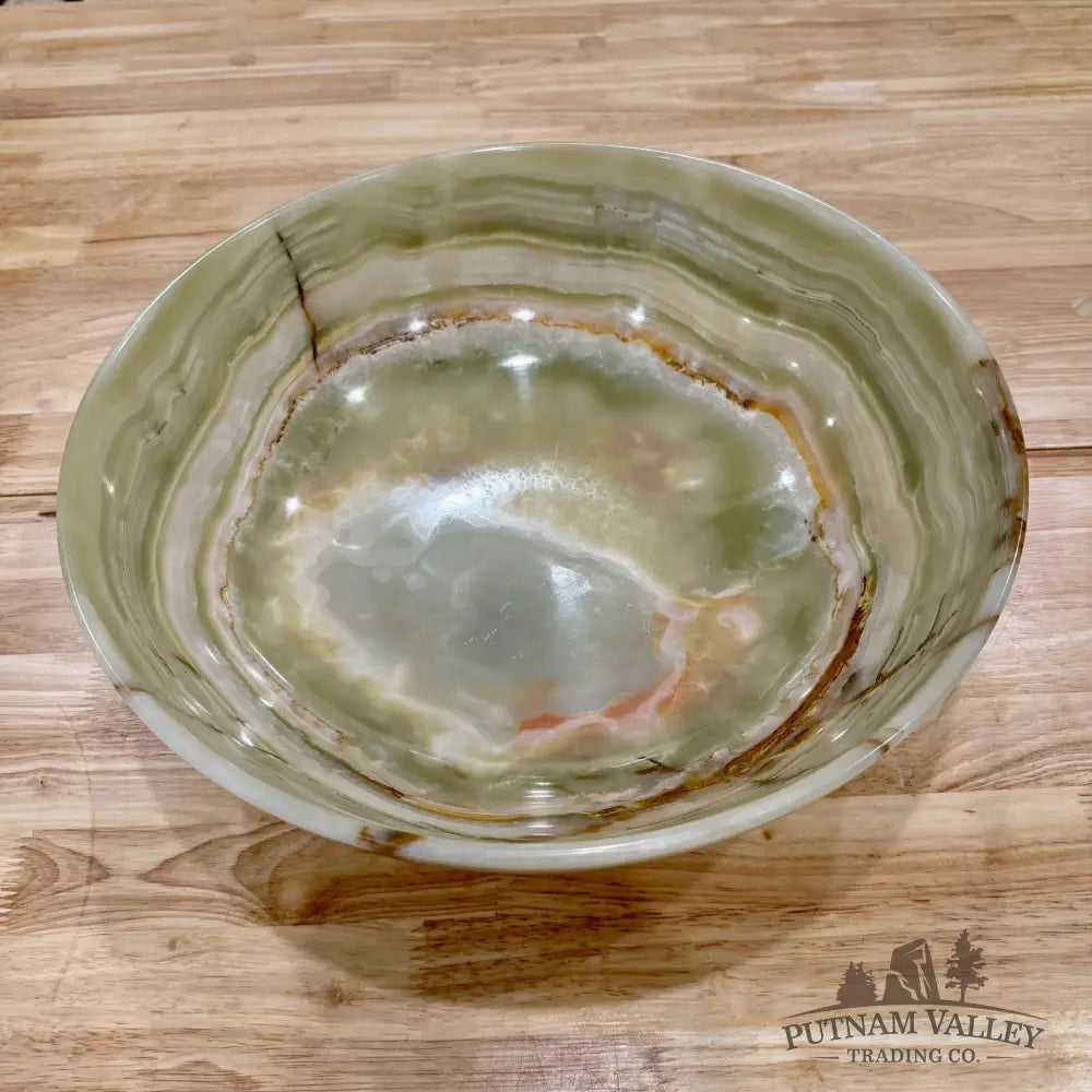 Reserve Green Banded Calcite Statement Bowl 13.8’’ - Bowl