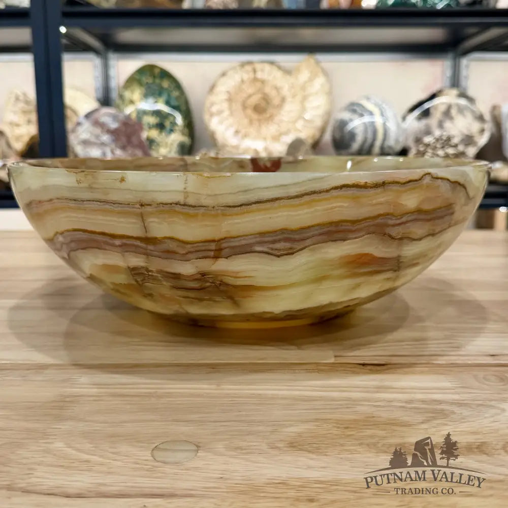 Reserve Green Banded Calcite Statement Bowl 13.8’’ - Bowl