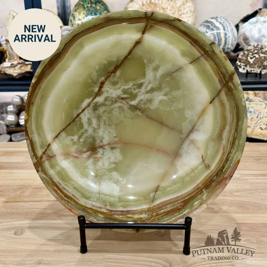 Reserve Green Banded Calcite Statement Bowl 13.8’’ - Bowl