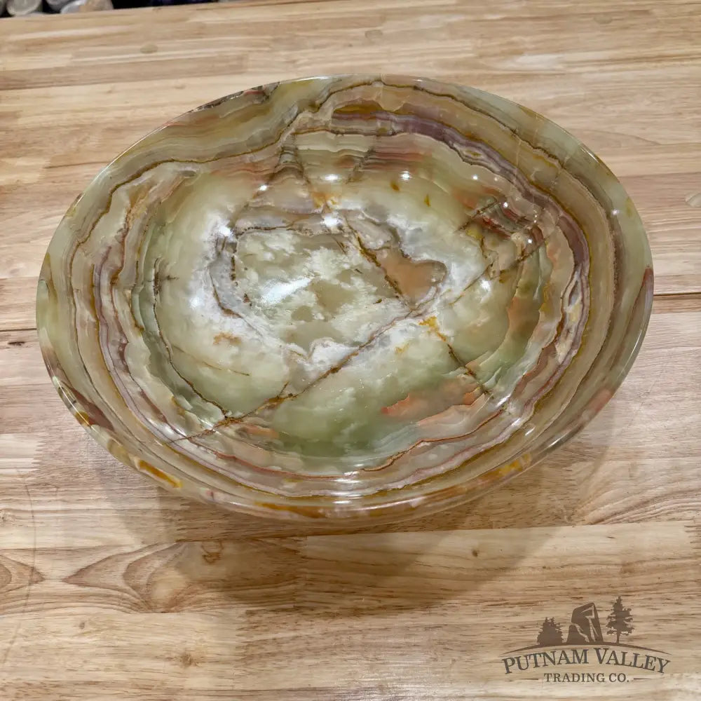 Reserve Green Banded Calcite Statement Bowl 13.8’’ - Bowl