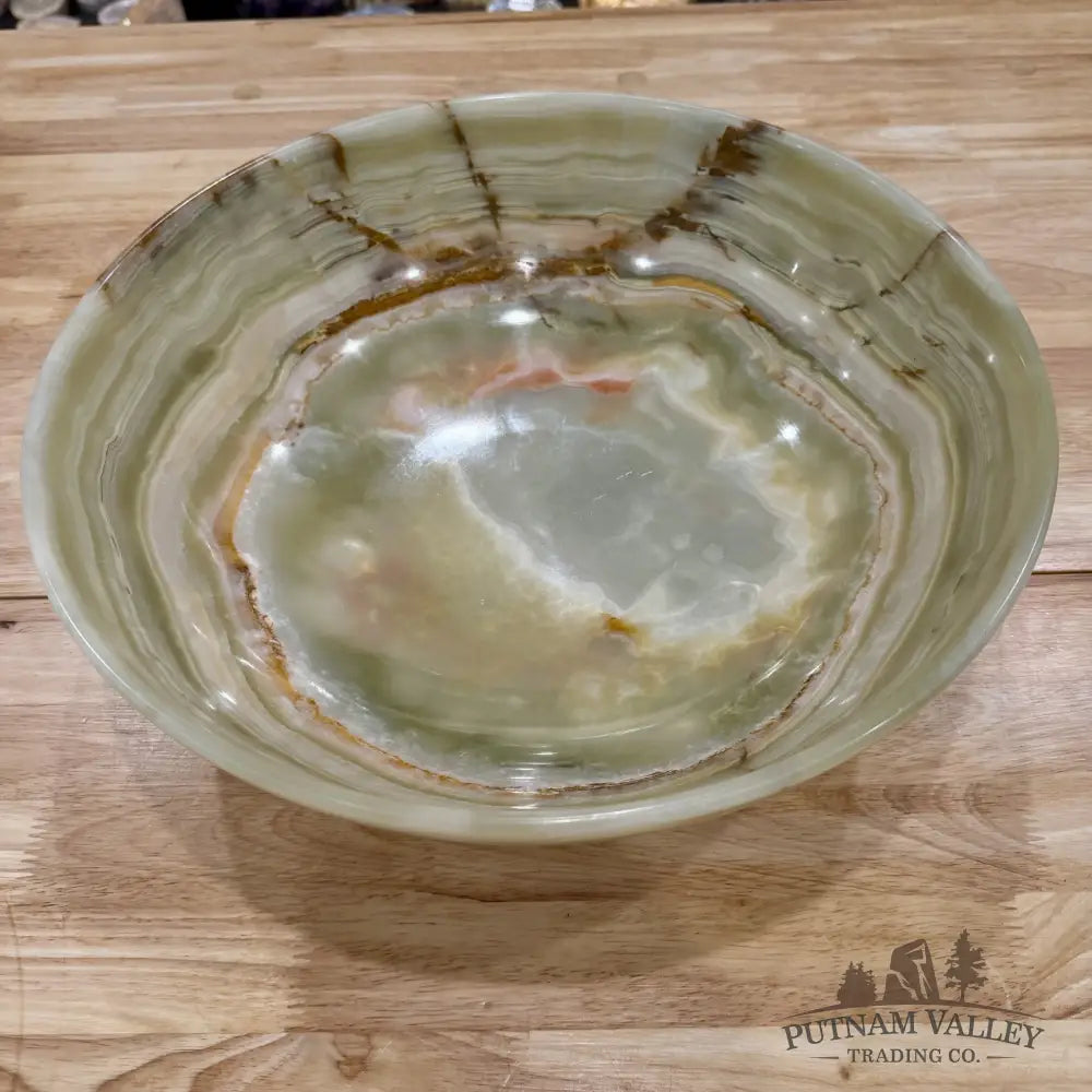 Reserve Green Banded Calcite Statement Bowl 13.8’’ - Bowl