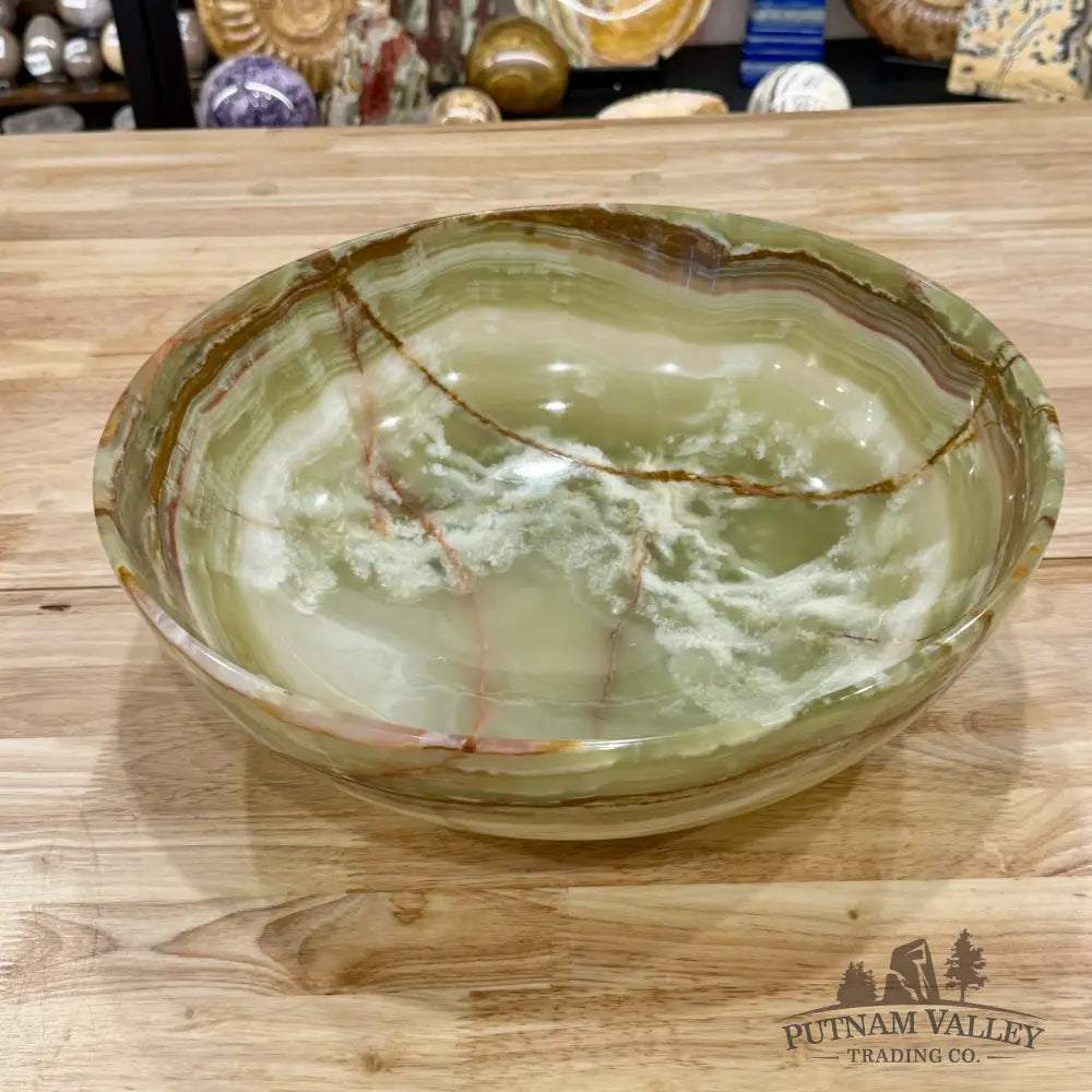 Reserve Green Banded Calcite Statement Bowl 13.8’’ - Bowl