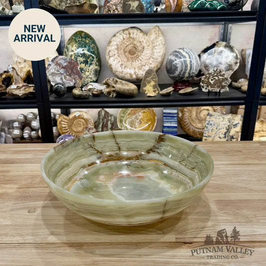 Reserve Green Banded Calcite Statement Bowl 13.8’’ - Bowl