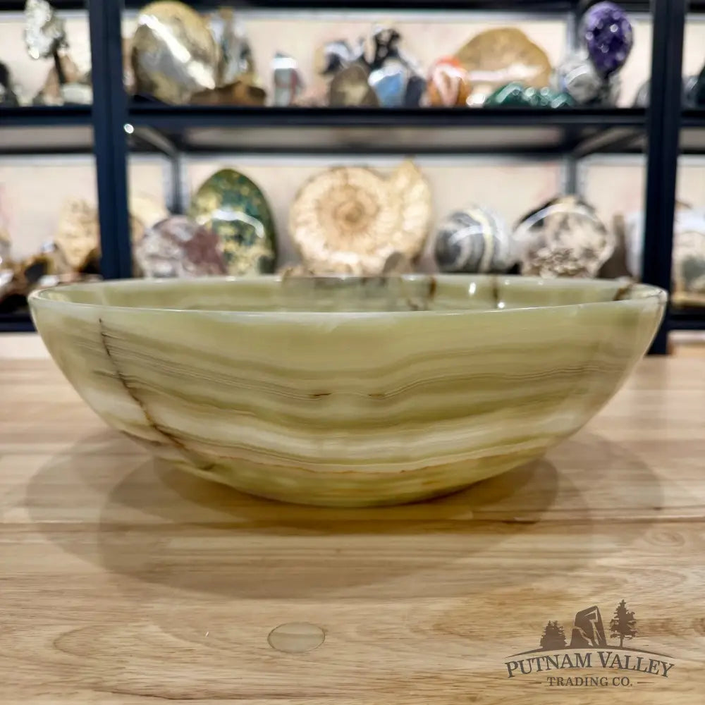 Reserve Green Banded Calcite Statement Bowl 13.8’’ - Bowl