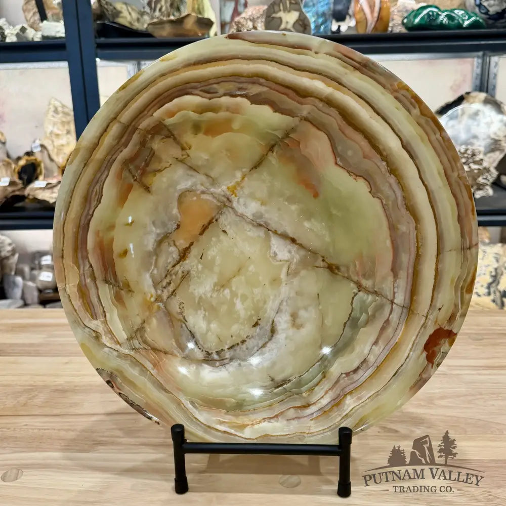 Reserve Green Banded Calcite Statement Bowl 13.8’’ - Bowl
