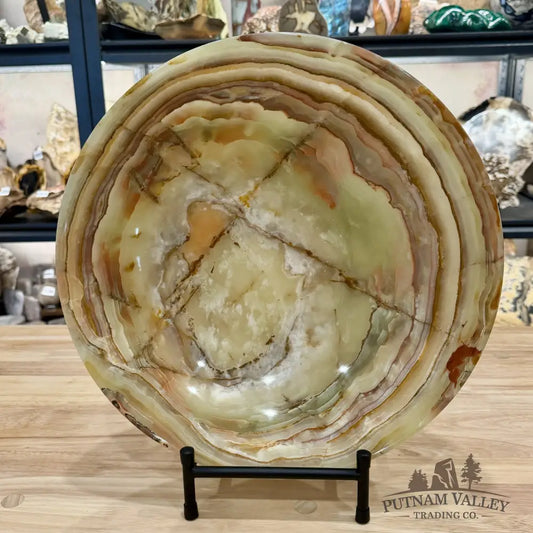 Reserve Green Banded Calcite Statement Bowl 13.8’’ - Bowl
