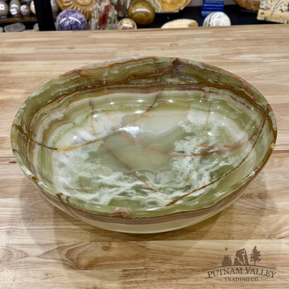 Reserve Green Banded Calcite Statement Bowl 13.8’’ - Bowl