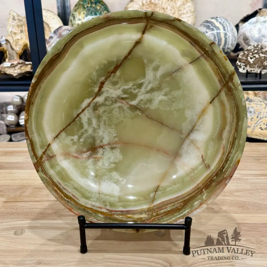 Reserve Green Banded Calcite Statement Bowl 13.8’’ - Bowl