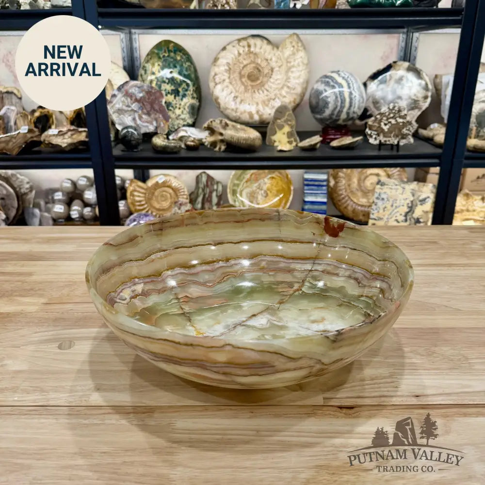 Reserve Green Banded Calcite Statement Bowl 13.8’’ - Bowl