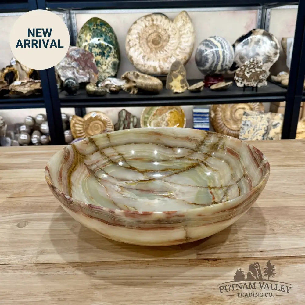 Reserve Green Banded Calcite Bowl 14’’ - Bowl