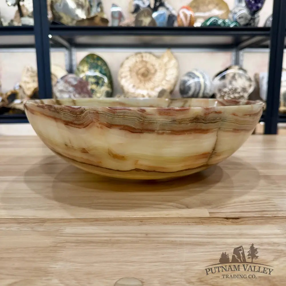 Reserve Green Banded Calcite Bowl 14’’ - Bowl