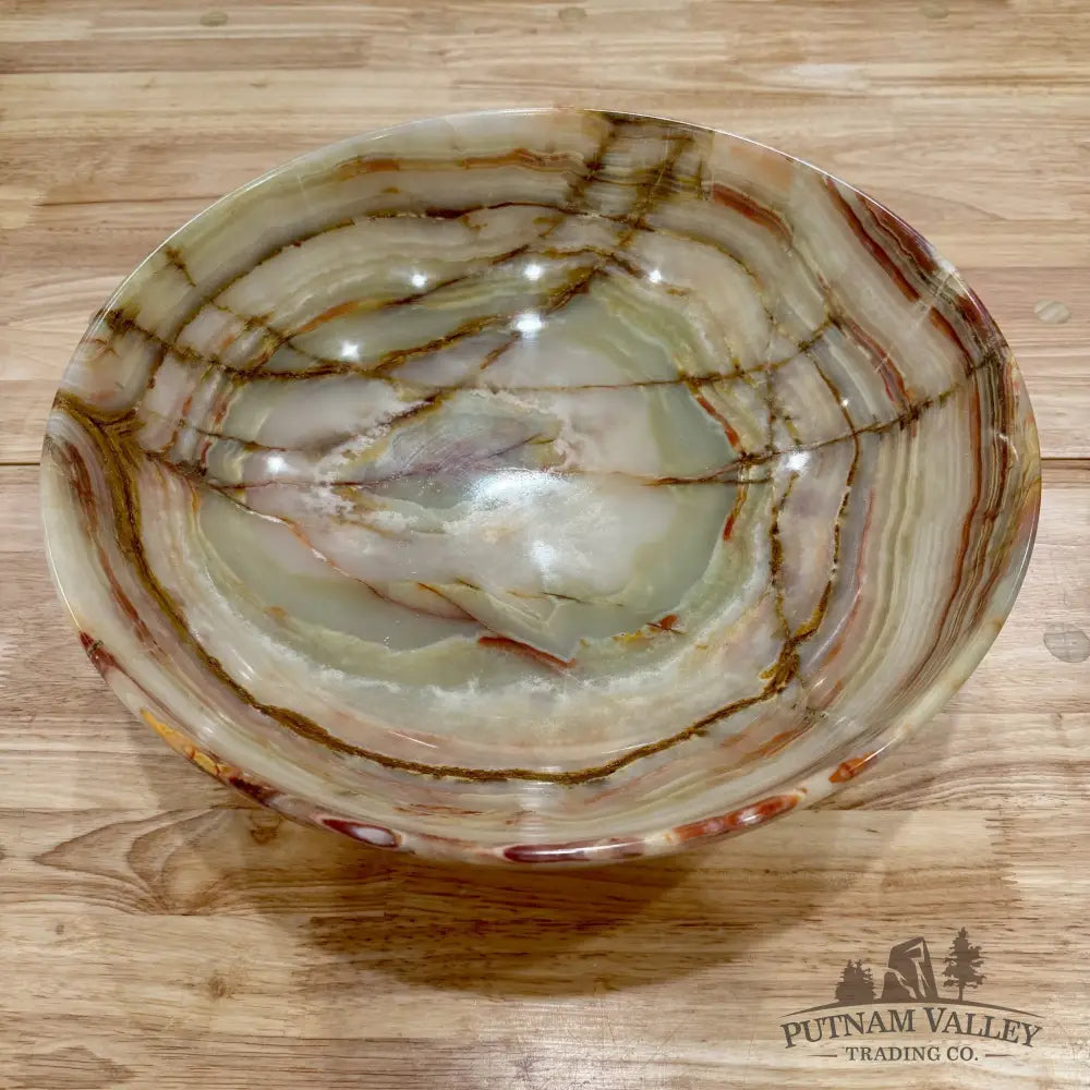 Reserve Green Banded Calcite Bowl 14’’ - Bowl