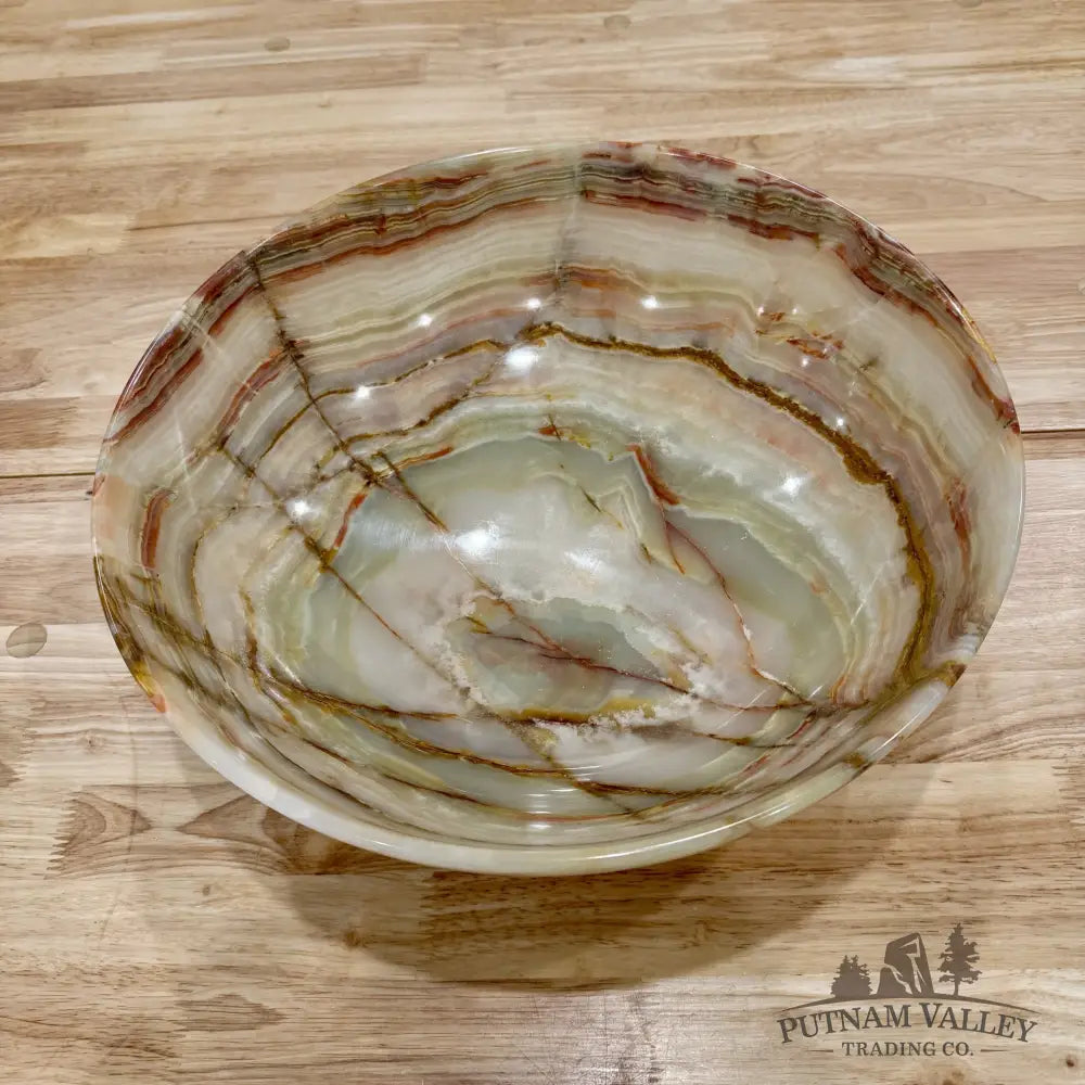Reserve Green Banded Calcite Bowl 14’’ - Bowl