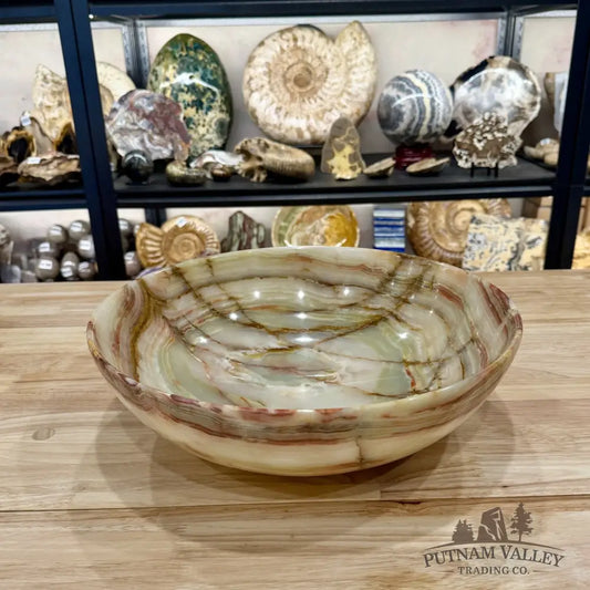 Reserve Green Banded Calcite Bowl 14’’ - Bowl