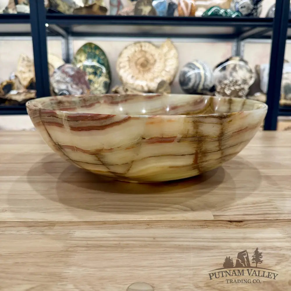Reserve Green Banded Calcite Bowl 14’’ - Bowl