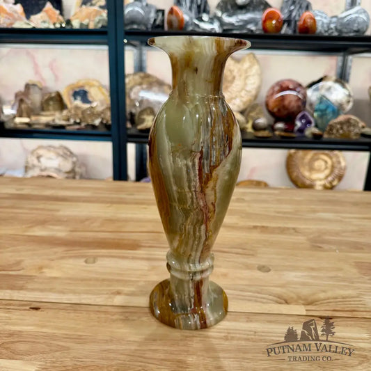 Green Banded Calcite Vase Vase