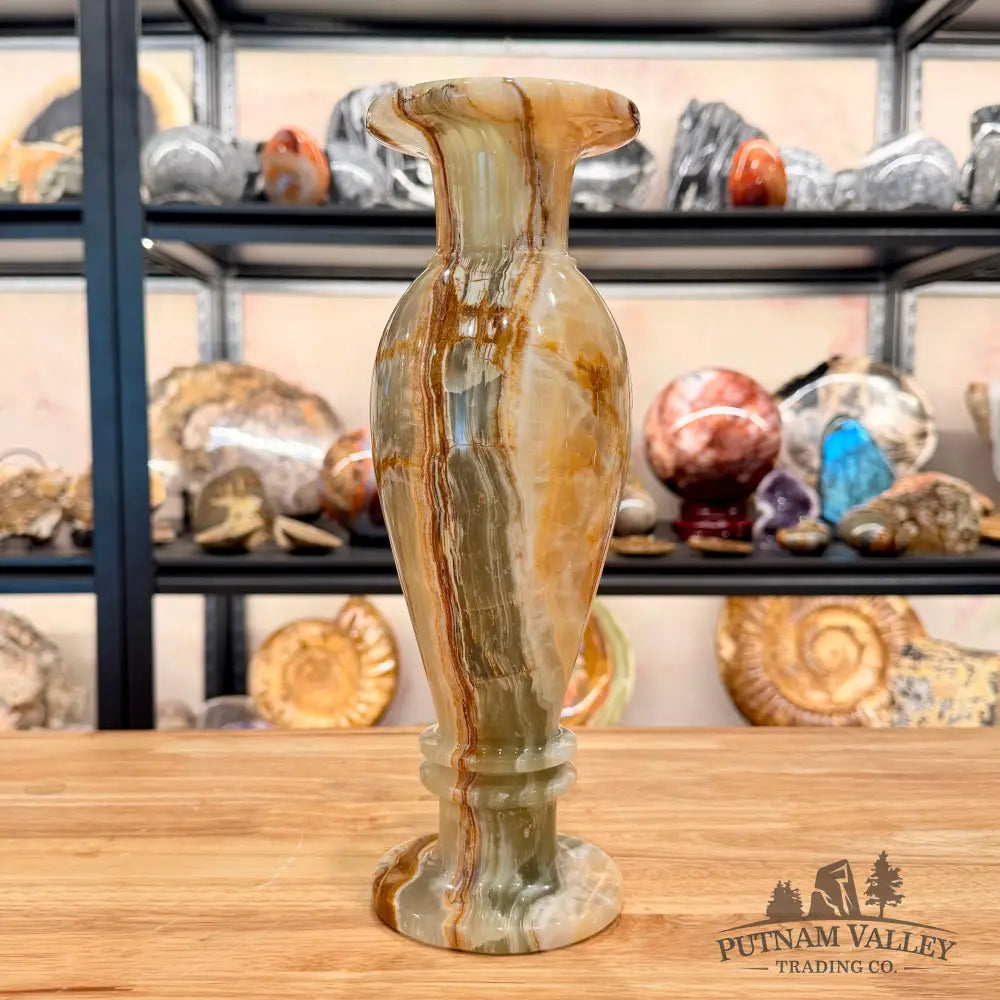 Reserve Green Banded Calcite Vase - Vase