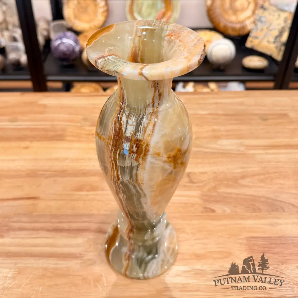 Reserve Green Banded Calcite Vase - Vase