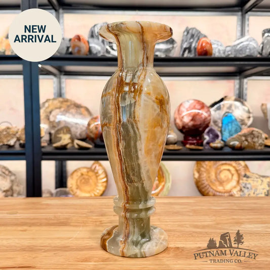 Reserve Green Banded Calcite Vase - Vase