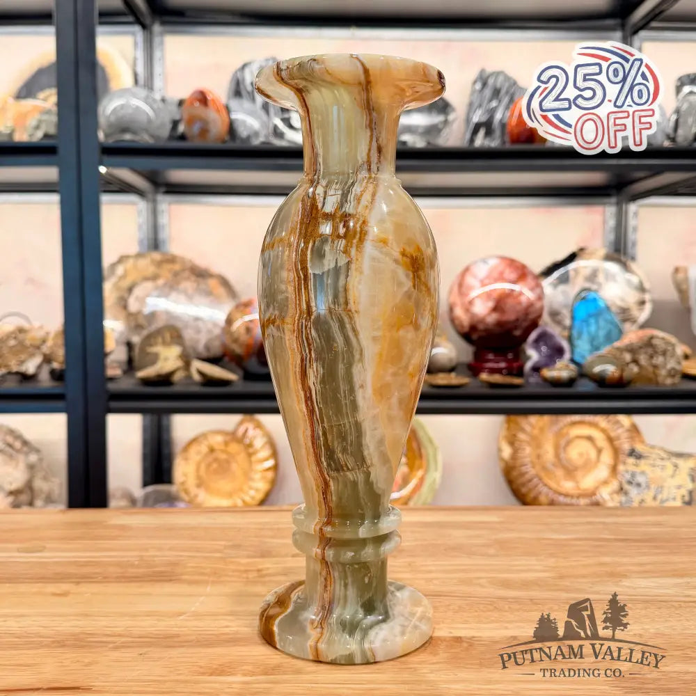 Reserve Green Banded Calcite Vase - Vase
