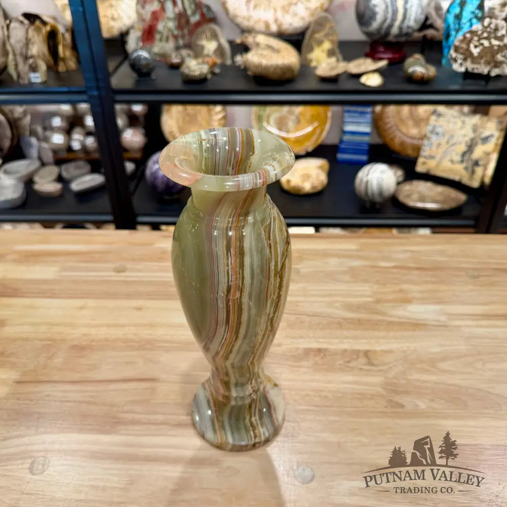 Reserve Green Banded Calcite Vase 3 - Vase