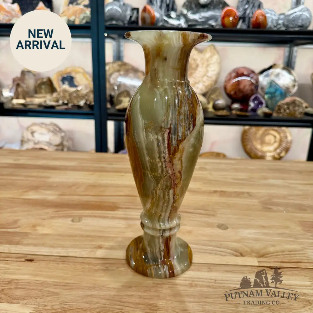 Green Banded Calcite Vase Vase